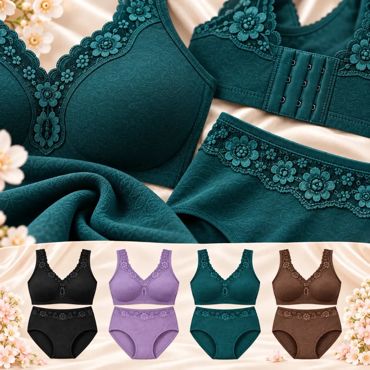 Premium Everyday Comfort Bras &  Panties Set (Pack of 4)